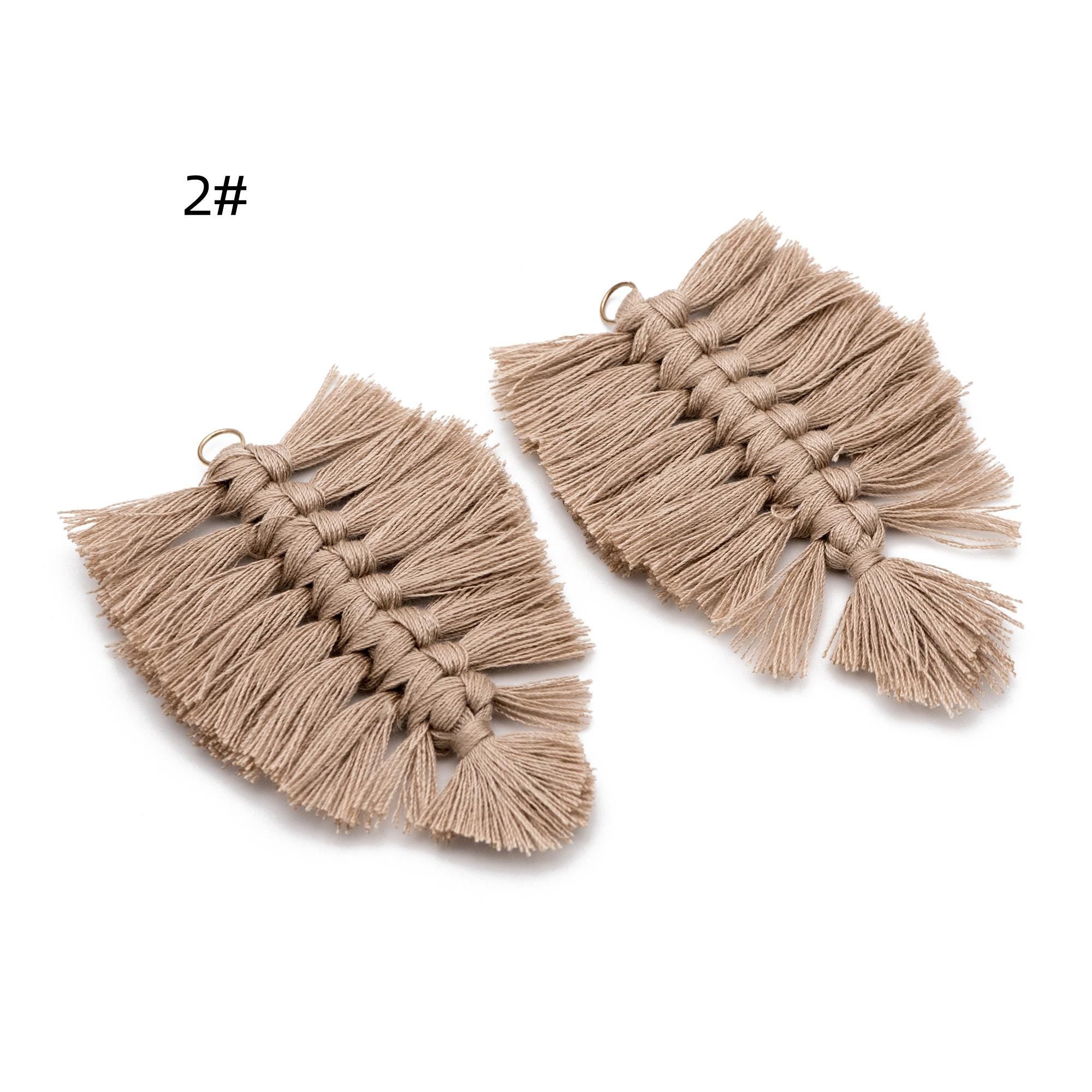 4pcs Tiered Cotton Tassels 100mm, 10 Layers Large Tassel Charms, Tassel Pendants (FB-049)